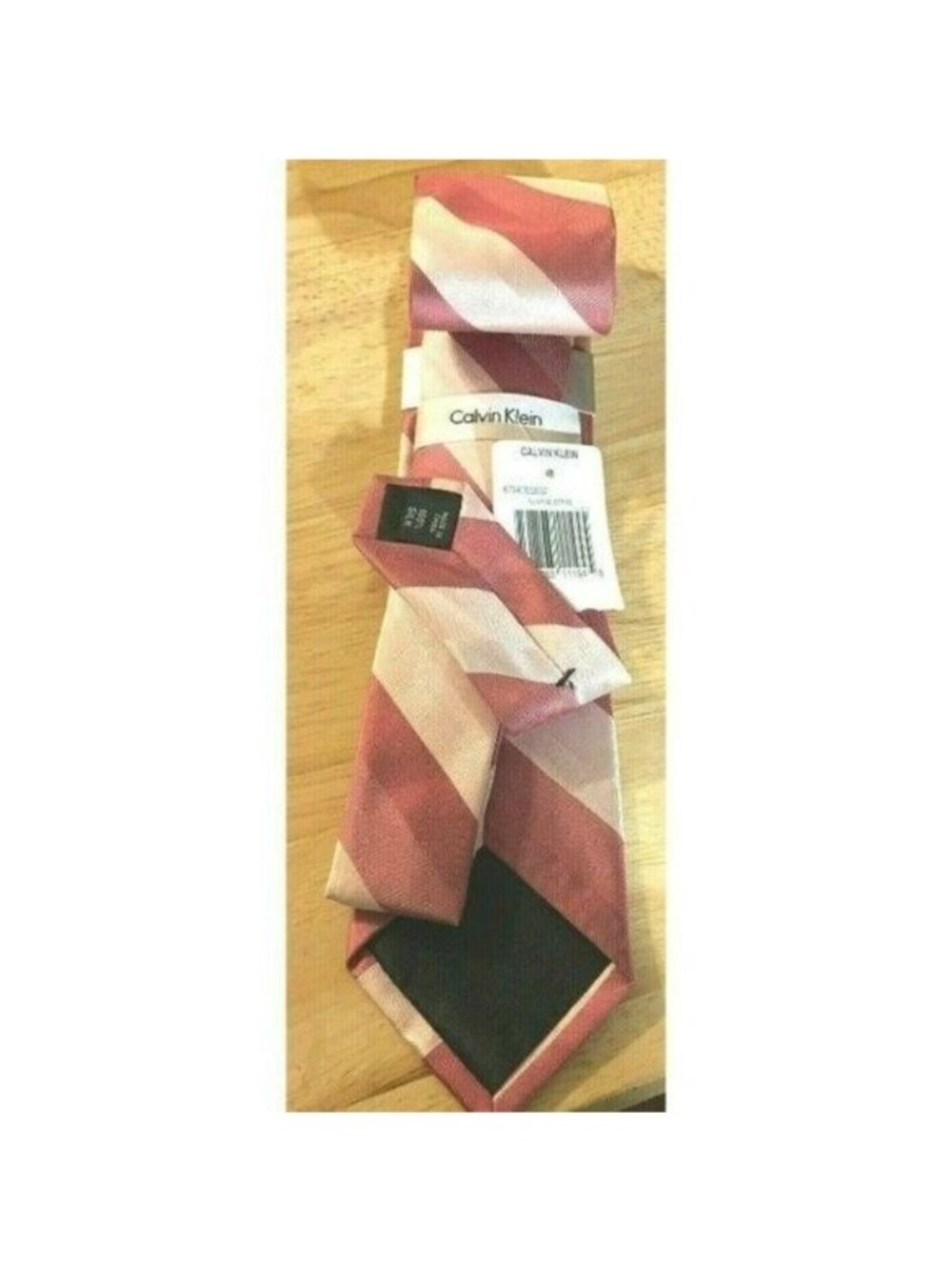 Mens Calvin Klein Sunrise Stripe 100% Silk Dress Neck Tie 1 Size NWT - Picture 8 of 11